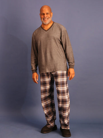 Button-front Flannel Pajamas