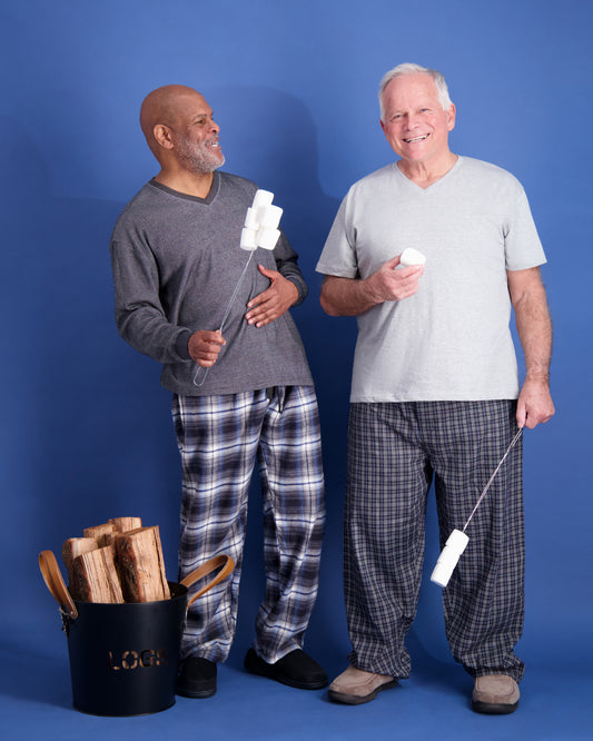 Button-front Flannel Pajamas